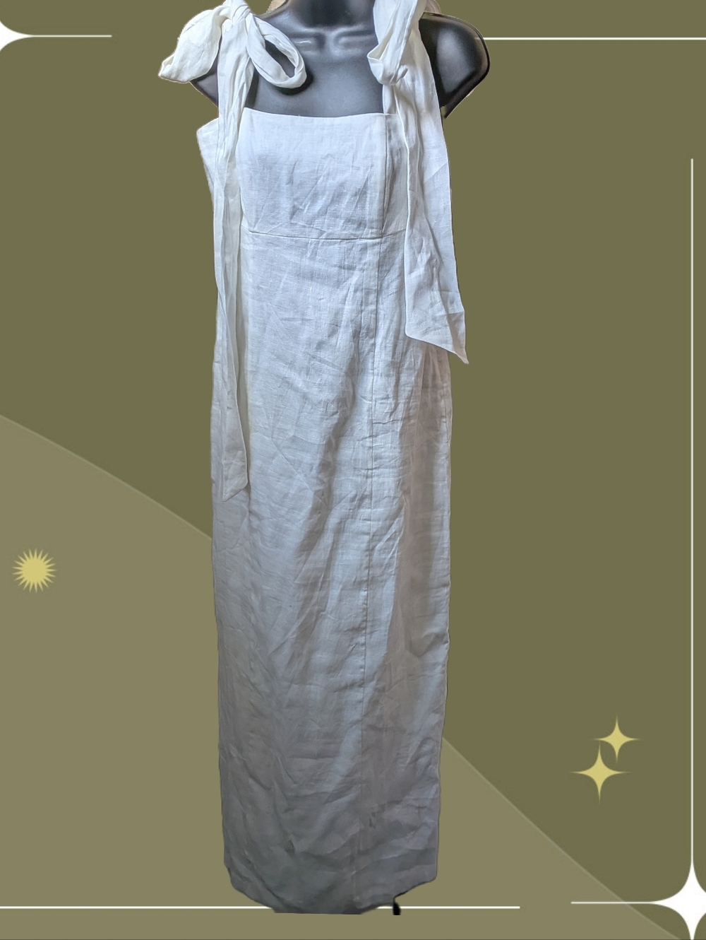 ✨ Dissh Aisle Linen Tie Shoulder Dress Size US 6